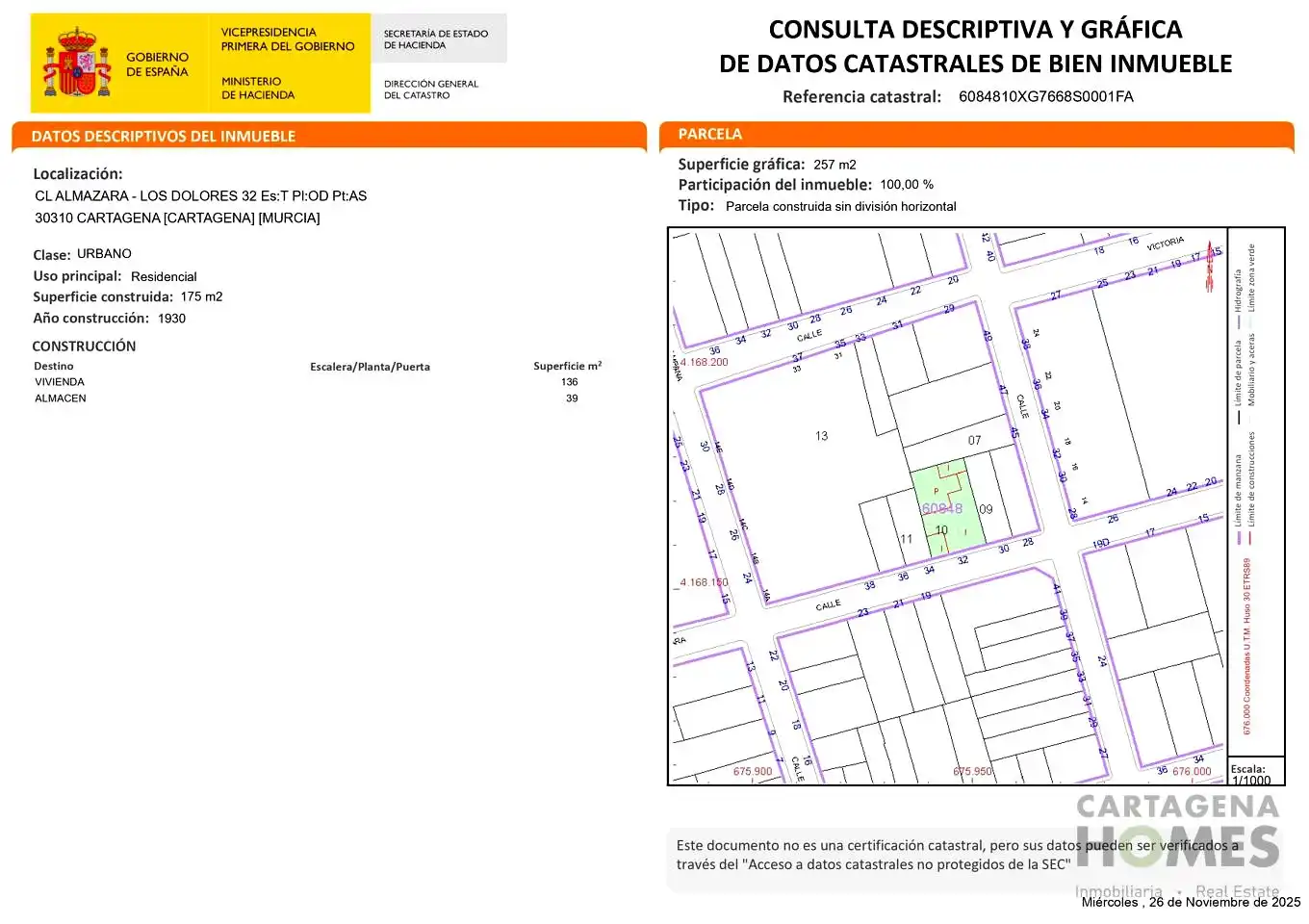 Casa adosada en venda en Cartagena amb Aire condicionat