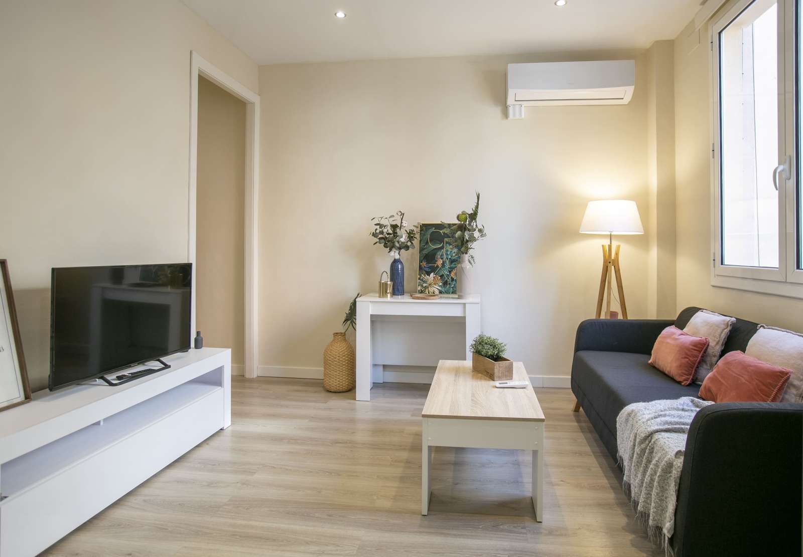 Living room of Apartment to share in  Barcelona Capital  with Air Conditioner, Heating and Terrace