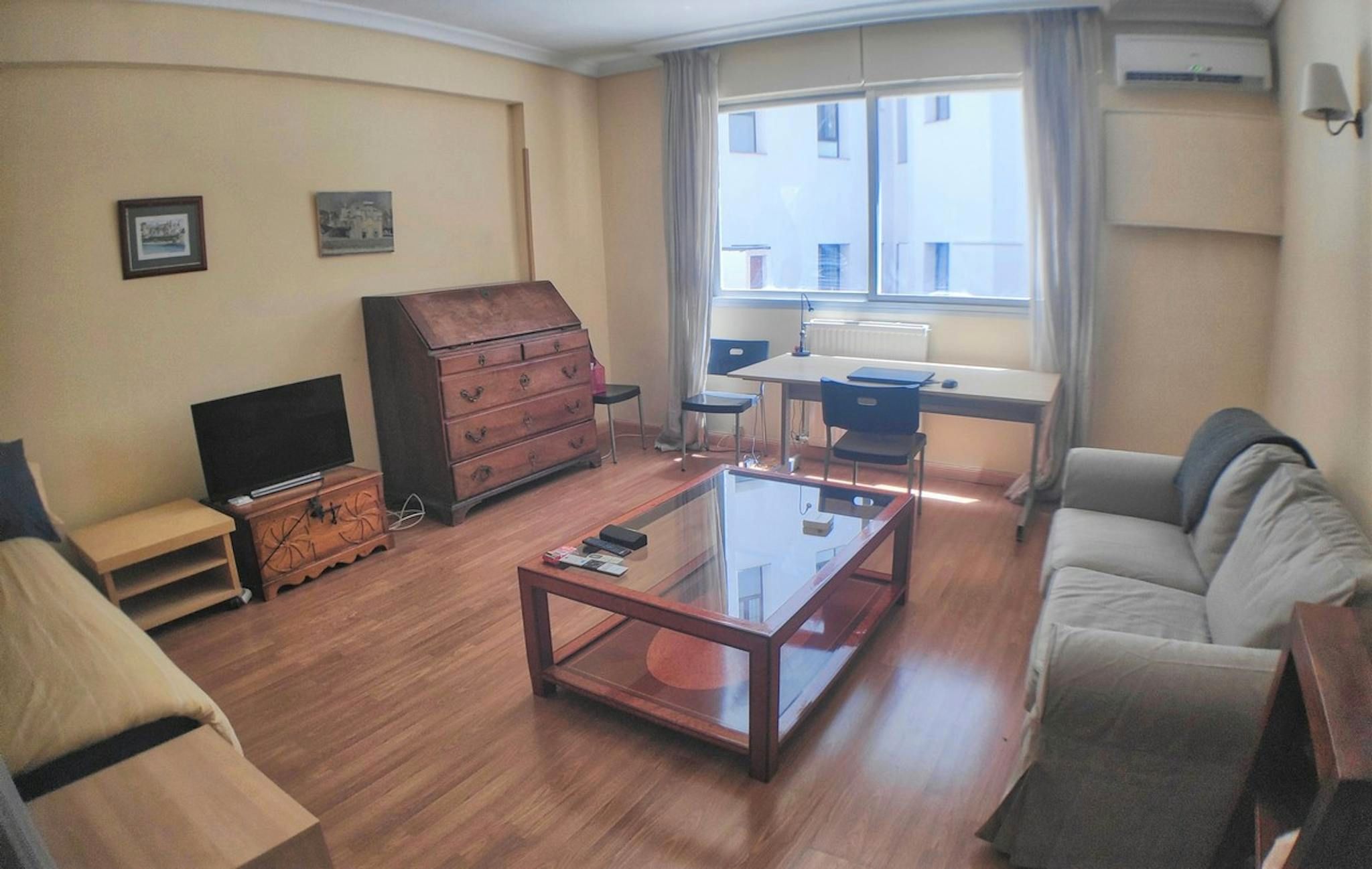 Living room of Flat to rent in  Madrid Capital  with Air Conditioner, Heating and Furnished