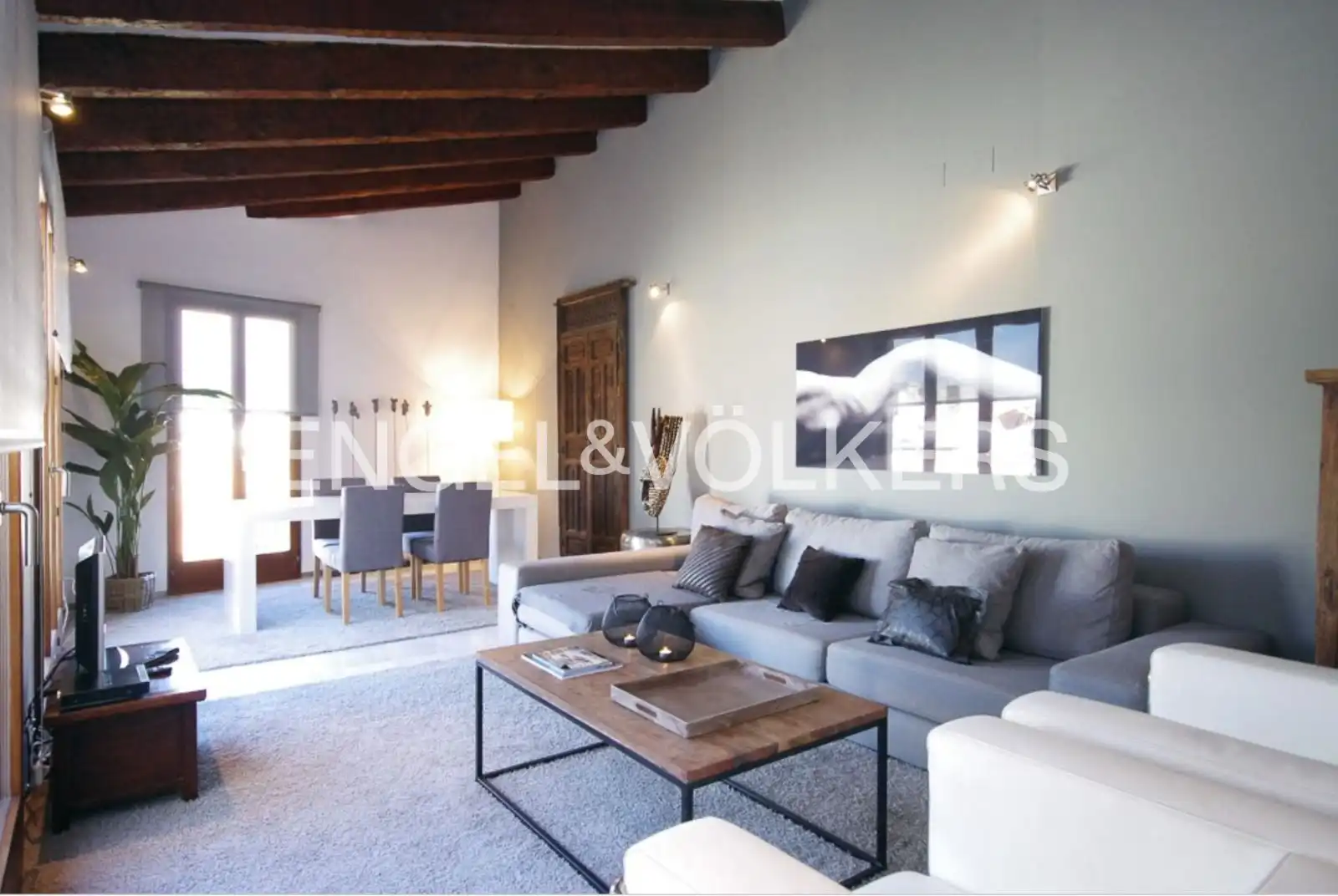Sala d'estar de Àtic de lloguer en Valencia amb Aire condicionat, Calefacció i Moblat
