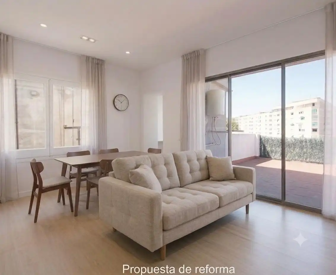 Living room of Attic for sale in L'Hospitalet de Llobregat  with Parquet flooring, Terrace and Balcony