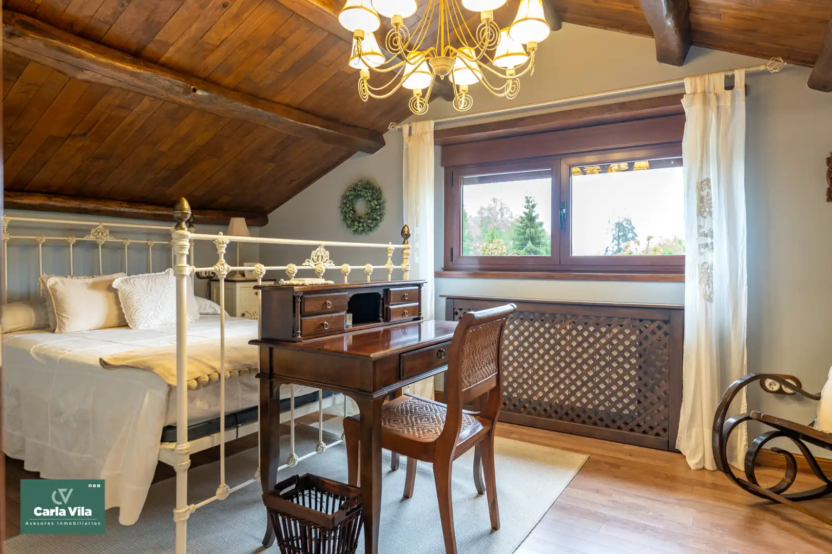 Bedroom of Houses for sale in Lugo  with Heating, Private garden and Parquet flooring