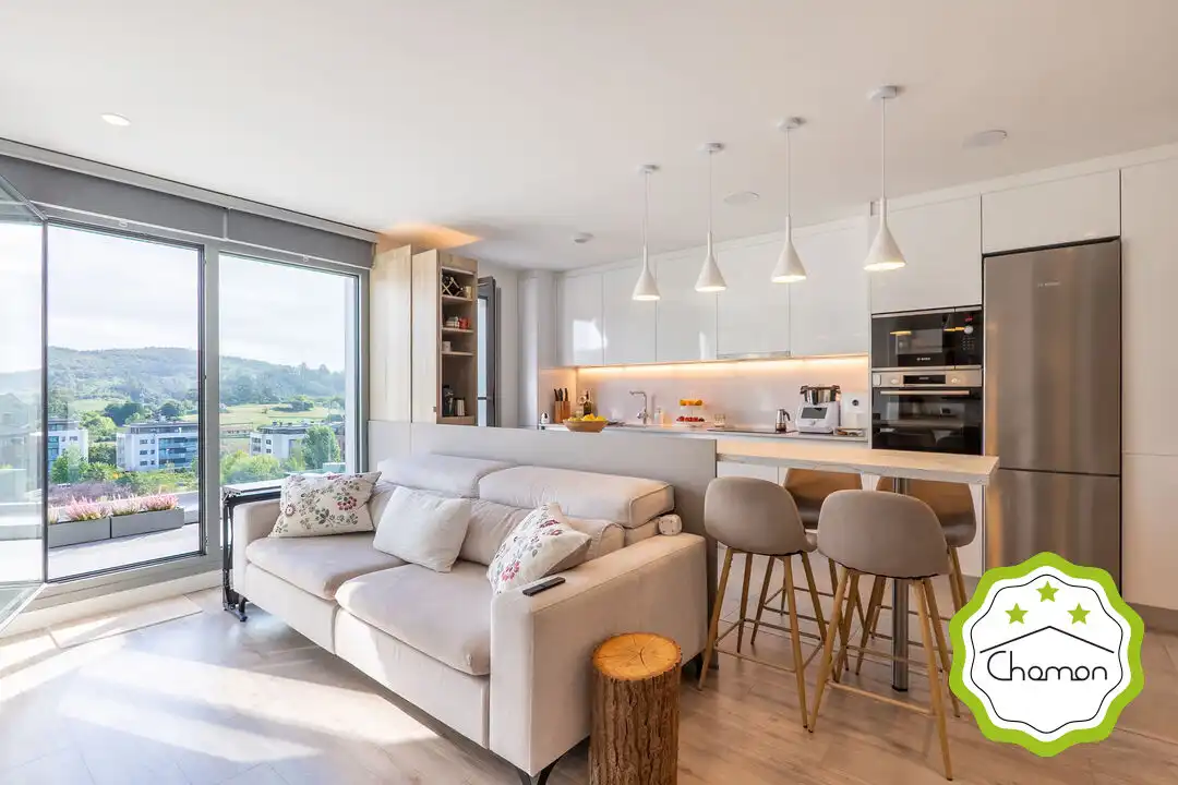 Sala de estar de Ático en venta en Urduliz con Calefacción, Terraza y Trastero