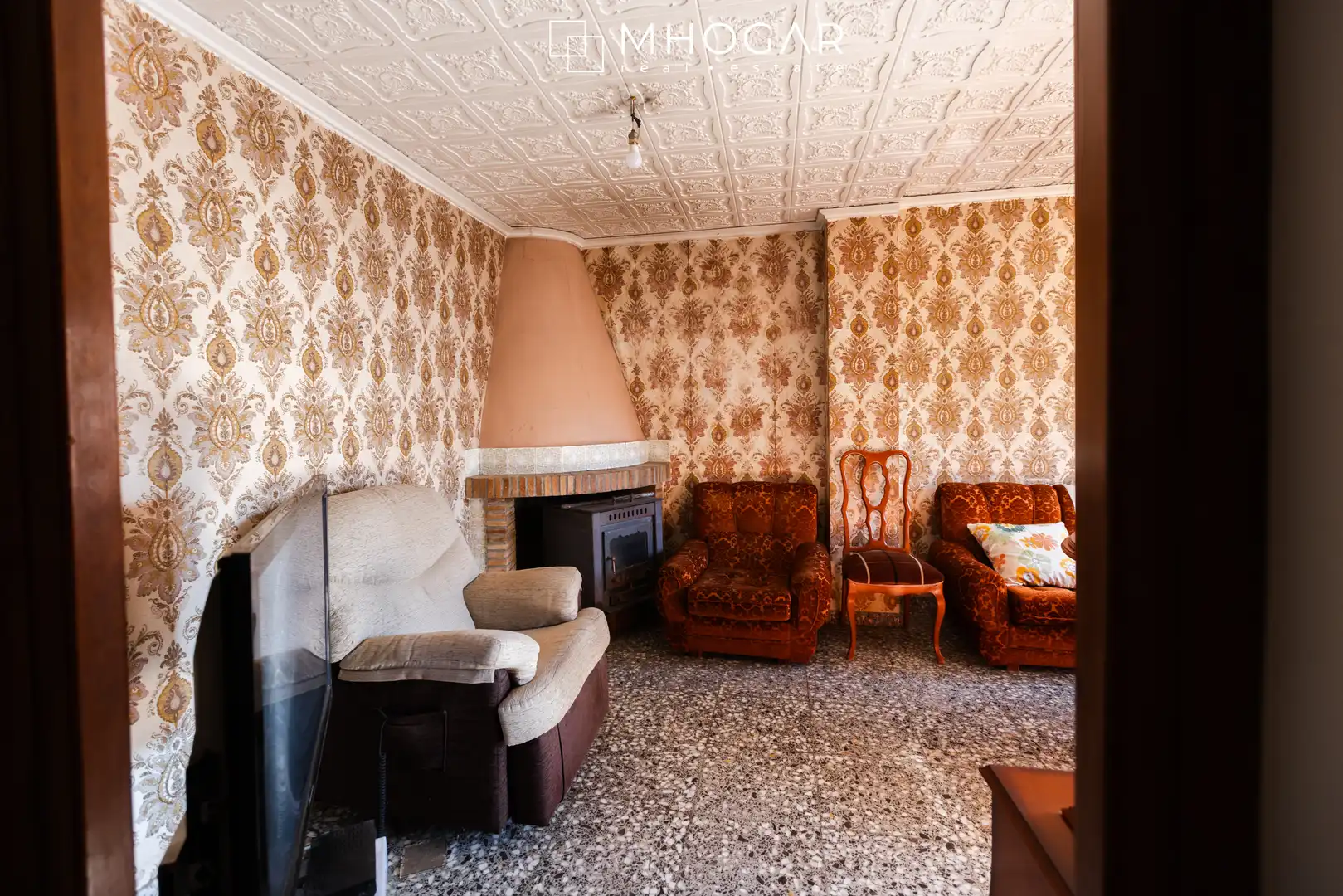 Sala de estar de Finca rústica en venta en La Vall de Laguar con Jardín privado, Terraza y Balcón