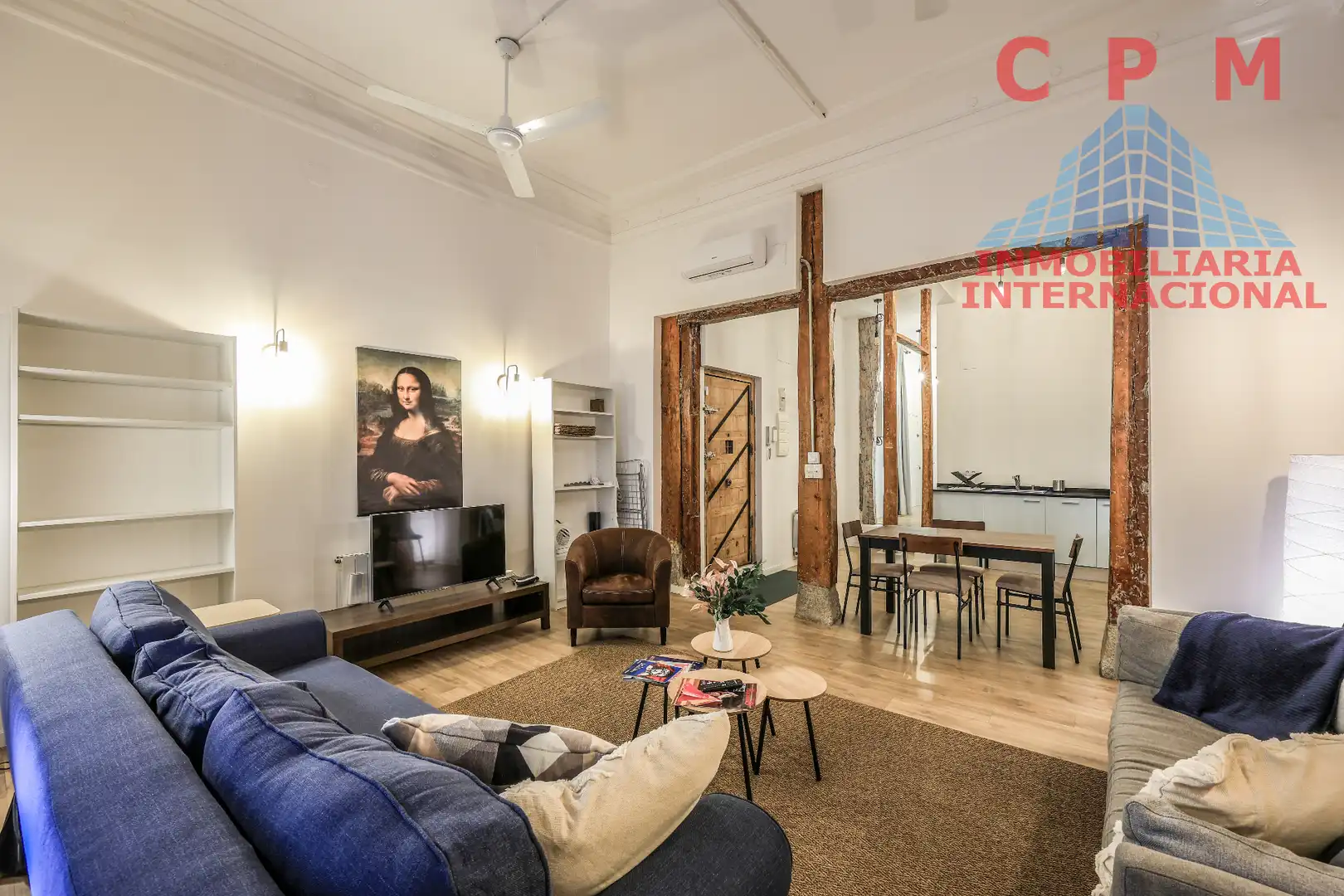 Sala d'estar de Pis de lloguer en Madrid amb Parquet, Moblat i Forn
