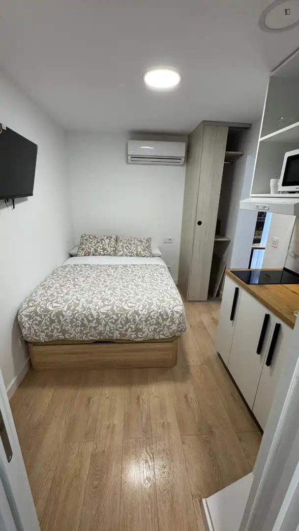 Schlafzimmer von Wohnung zur Miete in Madrid mit Klimaanlage, Heizung und Möbliert