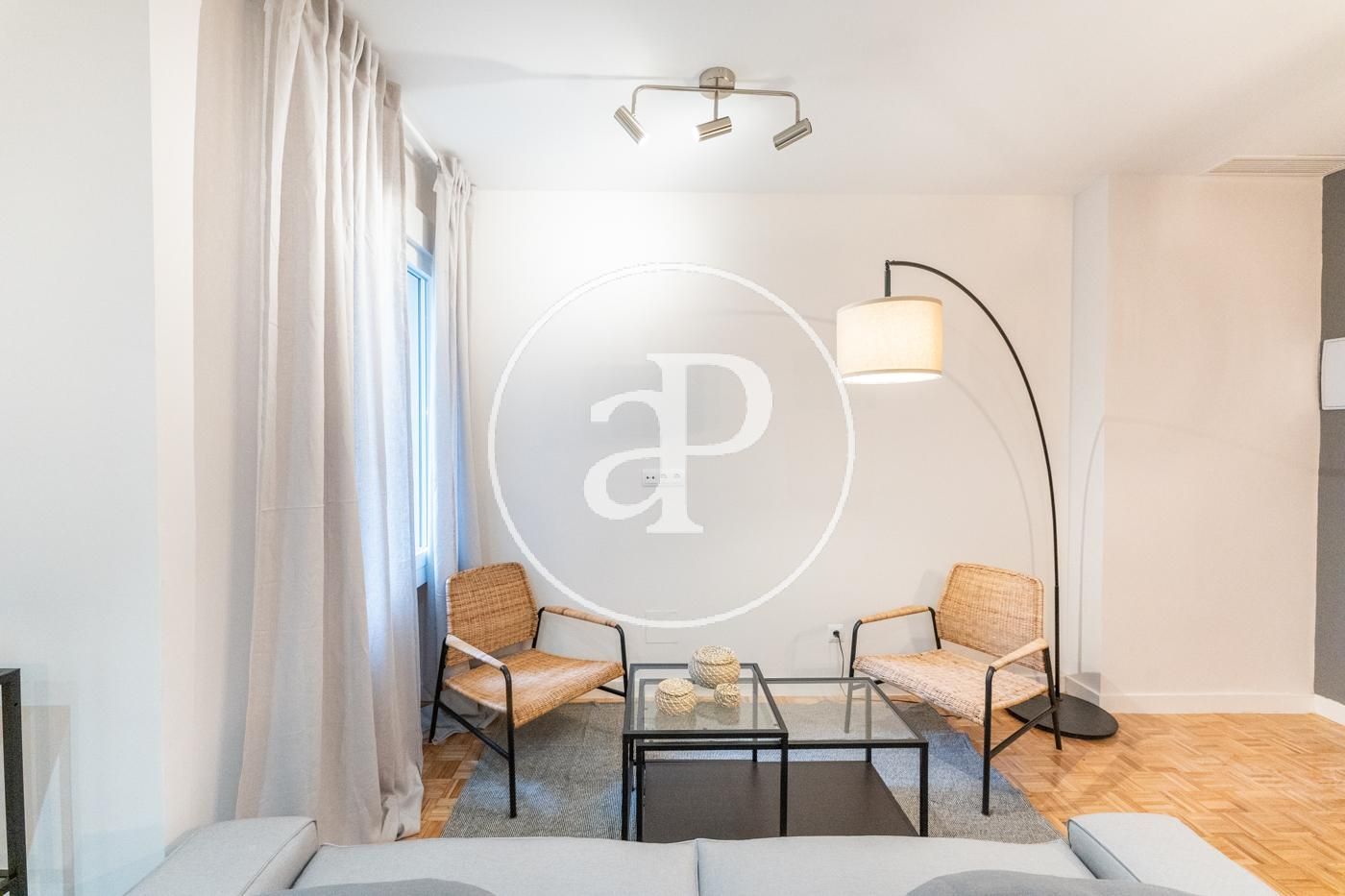 Living room of Flat for sale in  Madrid Capital  with Air Conditioner, Heating and Furnished