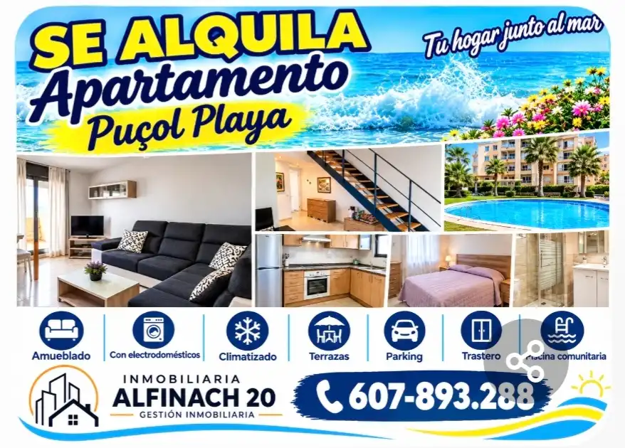 Àtic amb piscina de lloguer a Playas de Puçol