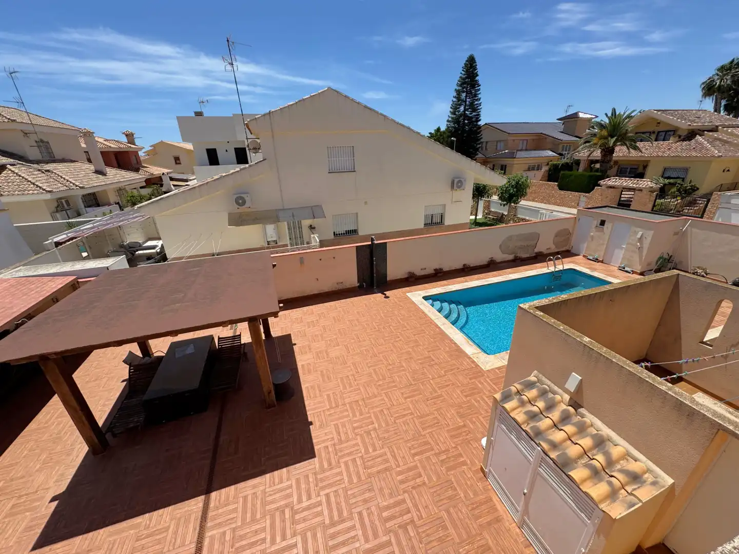 Piscina de Casa o xalet en venda en San Javier amb Aire condicionat, Jardí privat i Terrassa