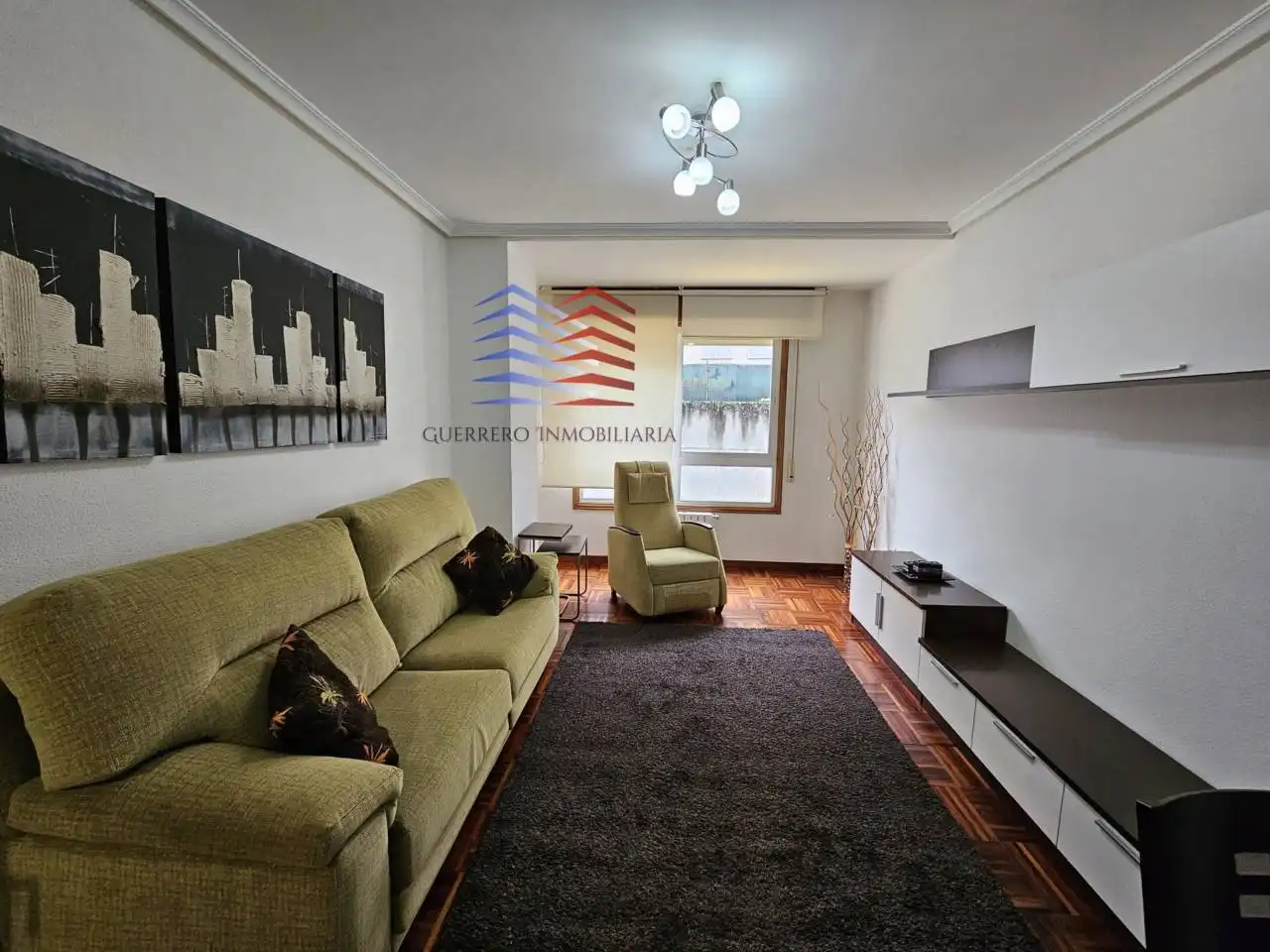 Sala d'estar de Apartament de lloguer en Ourense Capital  amb Calefacció, Parquet i Moblat