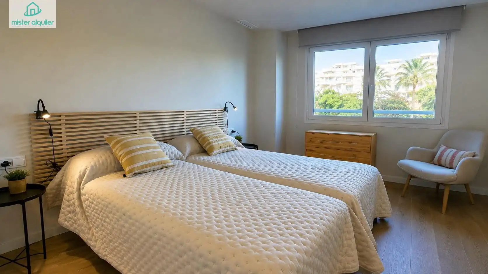 Bedroom of Apartments for rent in El Campello  with Air Conditioner, Heating and Private garden