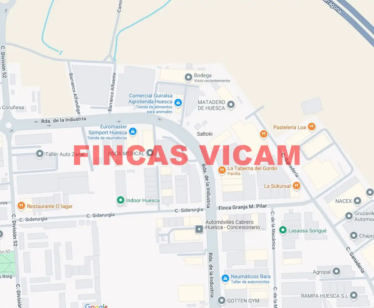 Außenansicht von Fabrikhallen zur Miete in Huesca