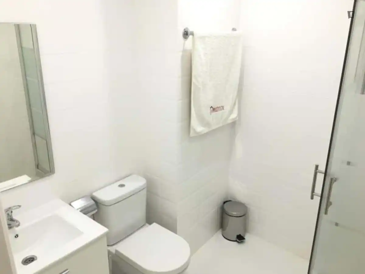 Baño de Apartamento para compartir en Madrid con Amueblado, Lavadora y Internet