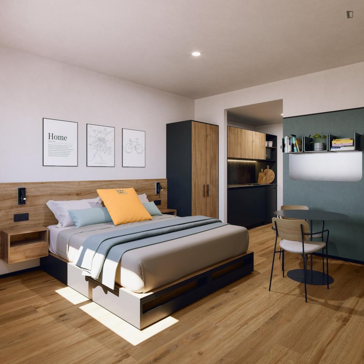 Bedroom of Flat to share in Salamanca Capital  with Air Conditioner, Swimming Pool and Furnished