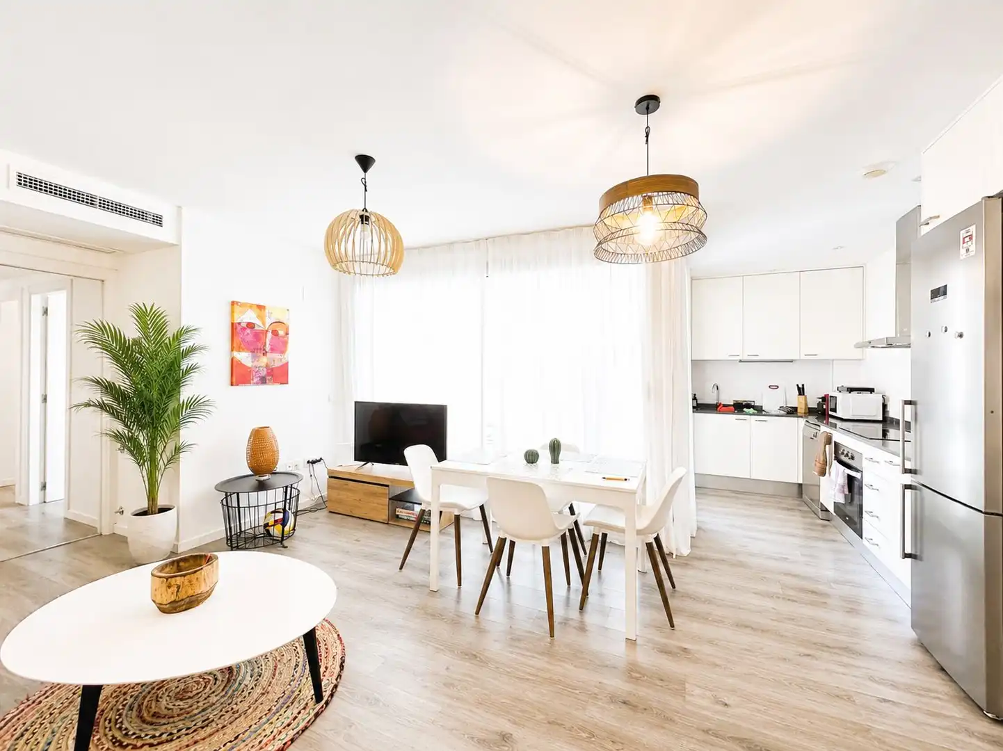Wohnzimmer von Wohnungen zur Miete in Jávea / Xàbia mit Klimaanlage, Privatgarten und Terrasse