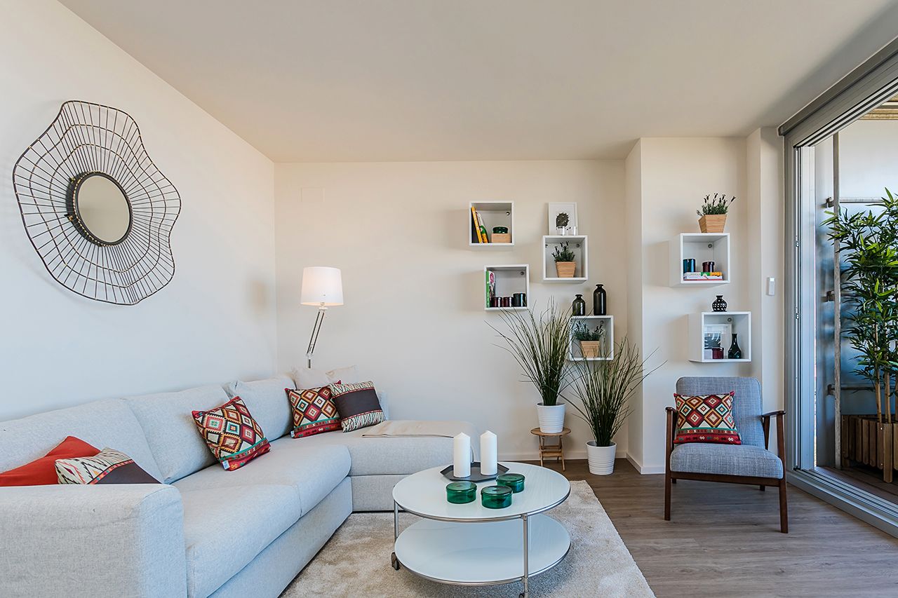 Sala d'estar de Apartament en venda en  Barcelona Capital amb Aire condicionat, Calefacció i Parquet