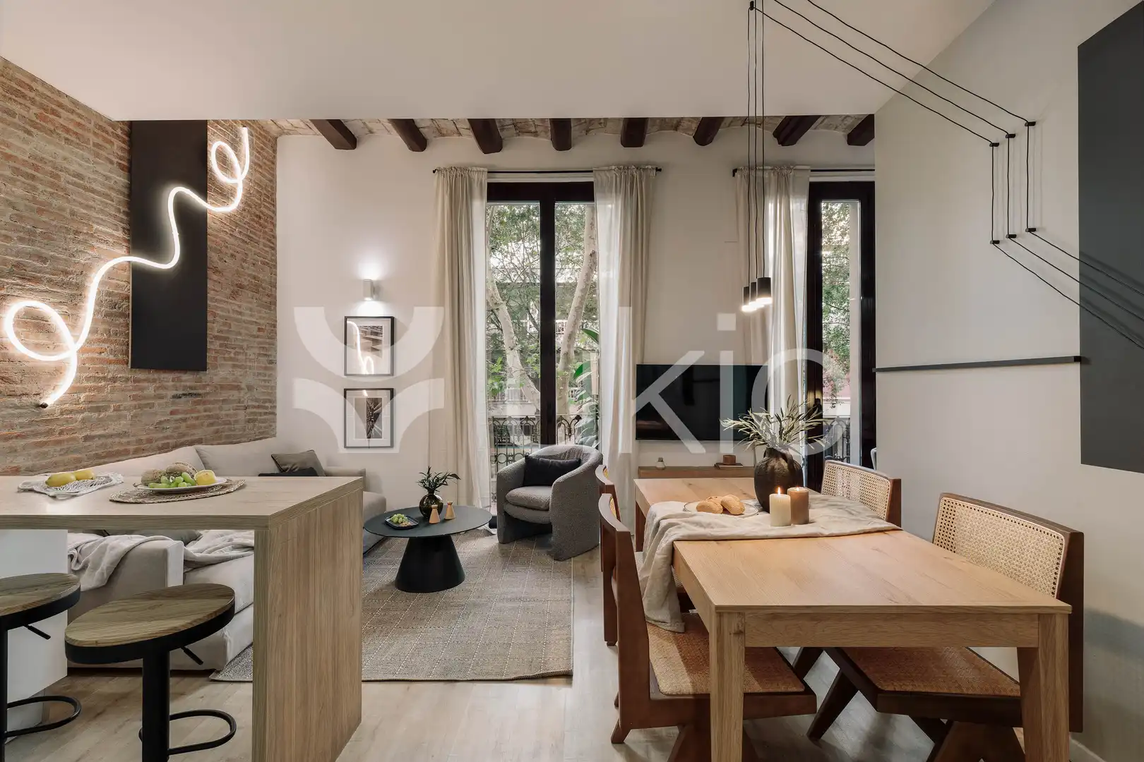 Sala d'estar de Apartament de lloguer en Barcelona amb Aire condicionat, Calefacció i Moblat
