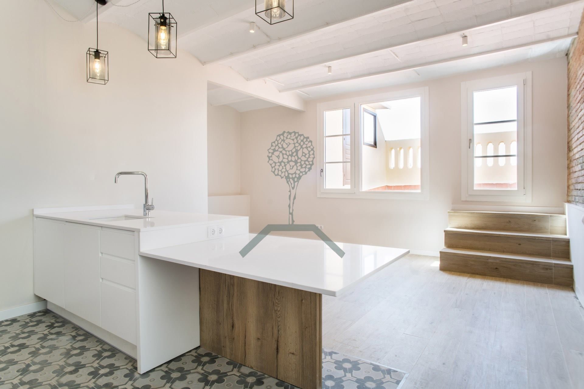 Kitchen of Attic to rent in  Barcelona Capital  with Air Conditioner, Heating and Terrace