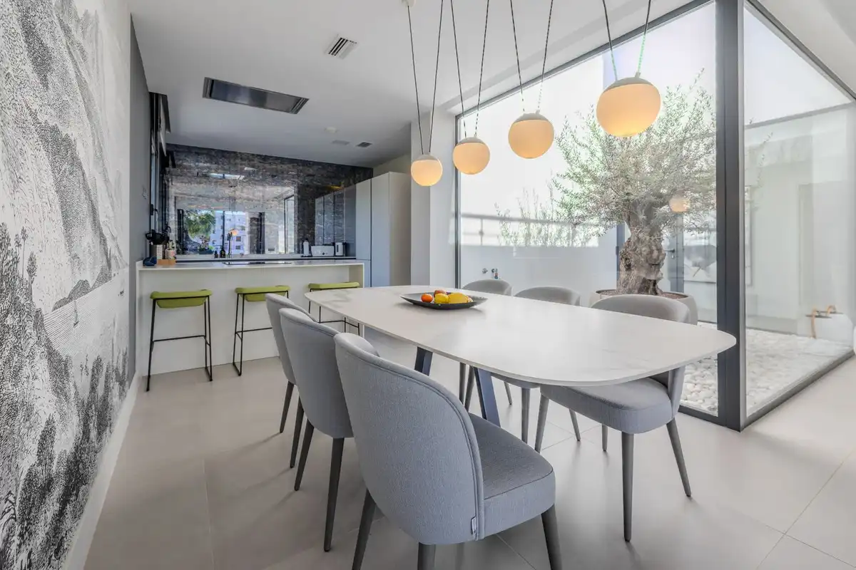 Dining room of Houses for sale in Mijas  with Air Conditioner, Private garden and Terrace