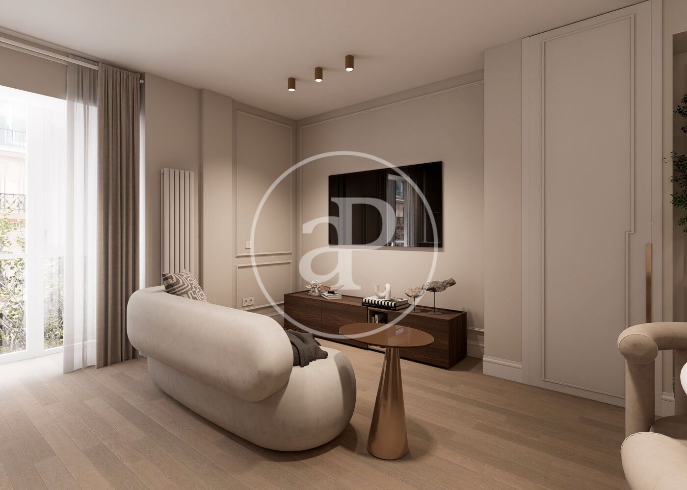 Living room of Flat for sale in  Madrid Capital  with Air Conditioner, Heating and Furnished