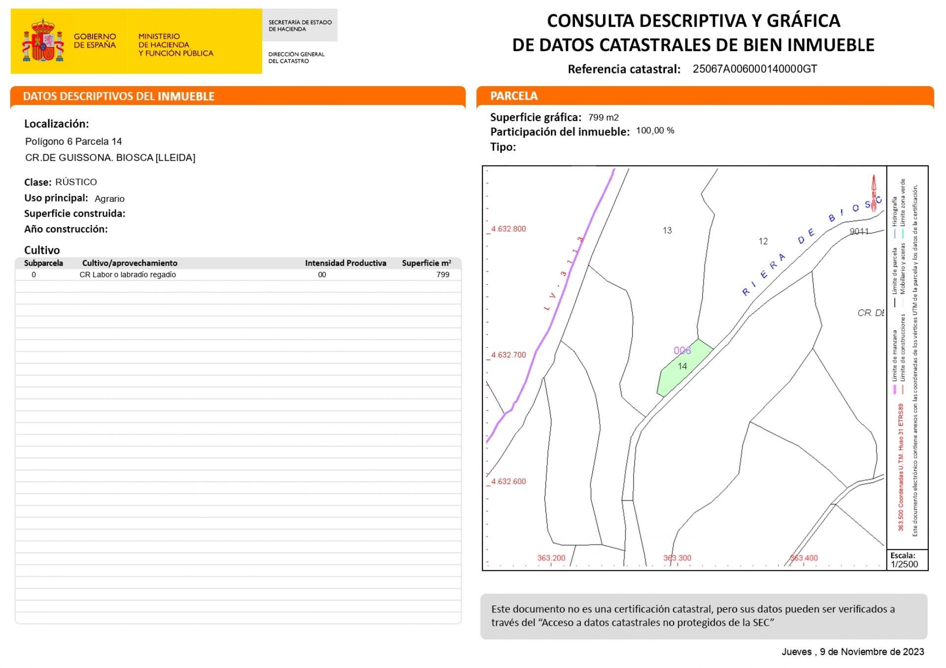 Residencial en venta en Biosca