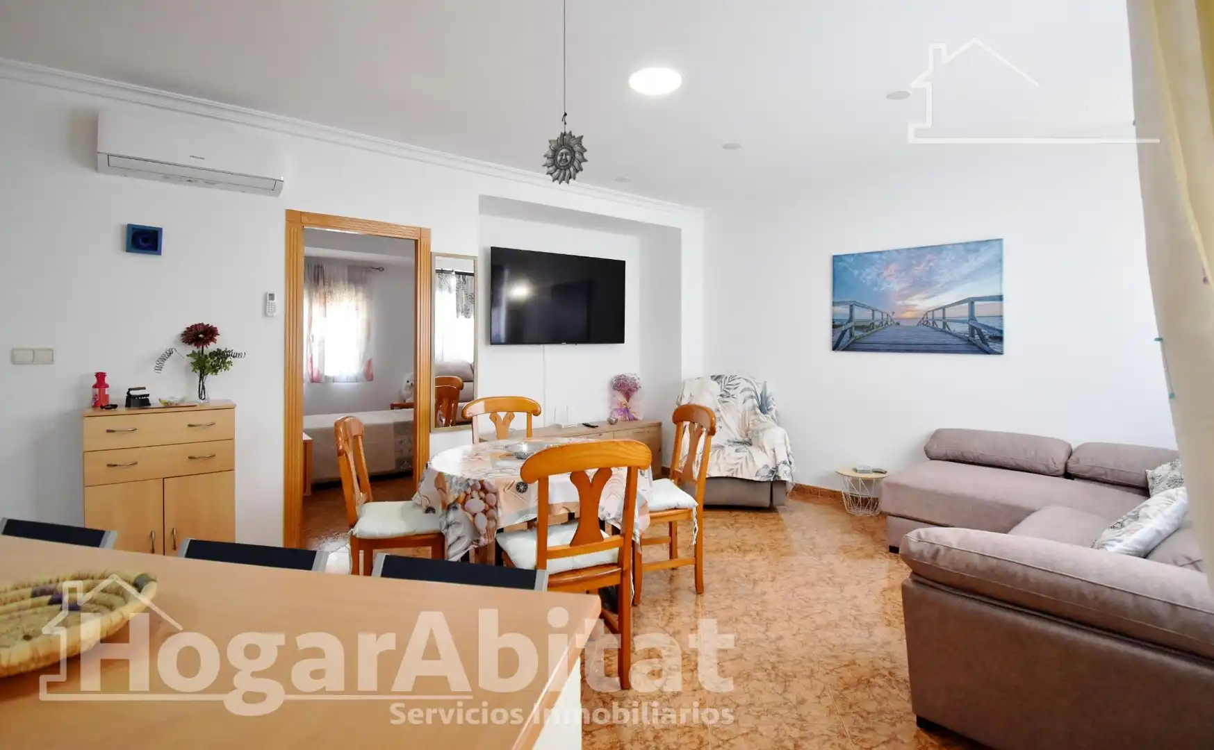 Sala d'estar de Pis de lloguer en Oliva amb Aire condicionat, Calefacció i Terrassa