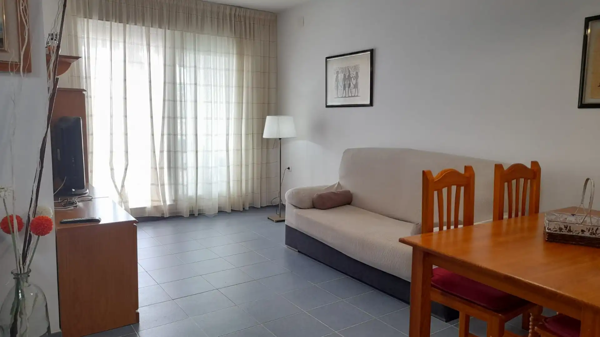 Sala de estar de Apartamento de alquiler en Oropesa del Mar / Orpesa con Aire acondicionado, Terraza y Amueblado