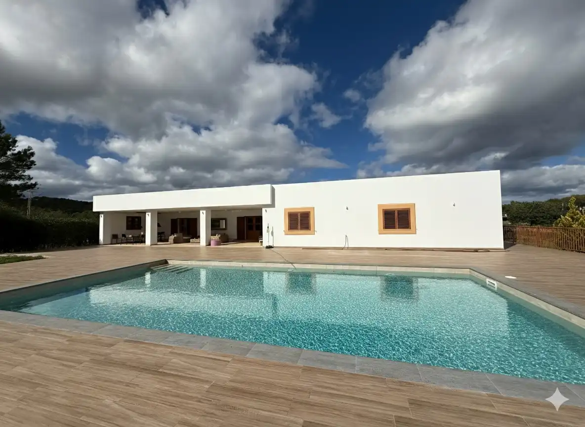 Swimming pool of Houses for sale in Sant Joan de Labritja  with Air Conditioner, Heating and Terrace