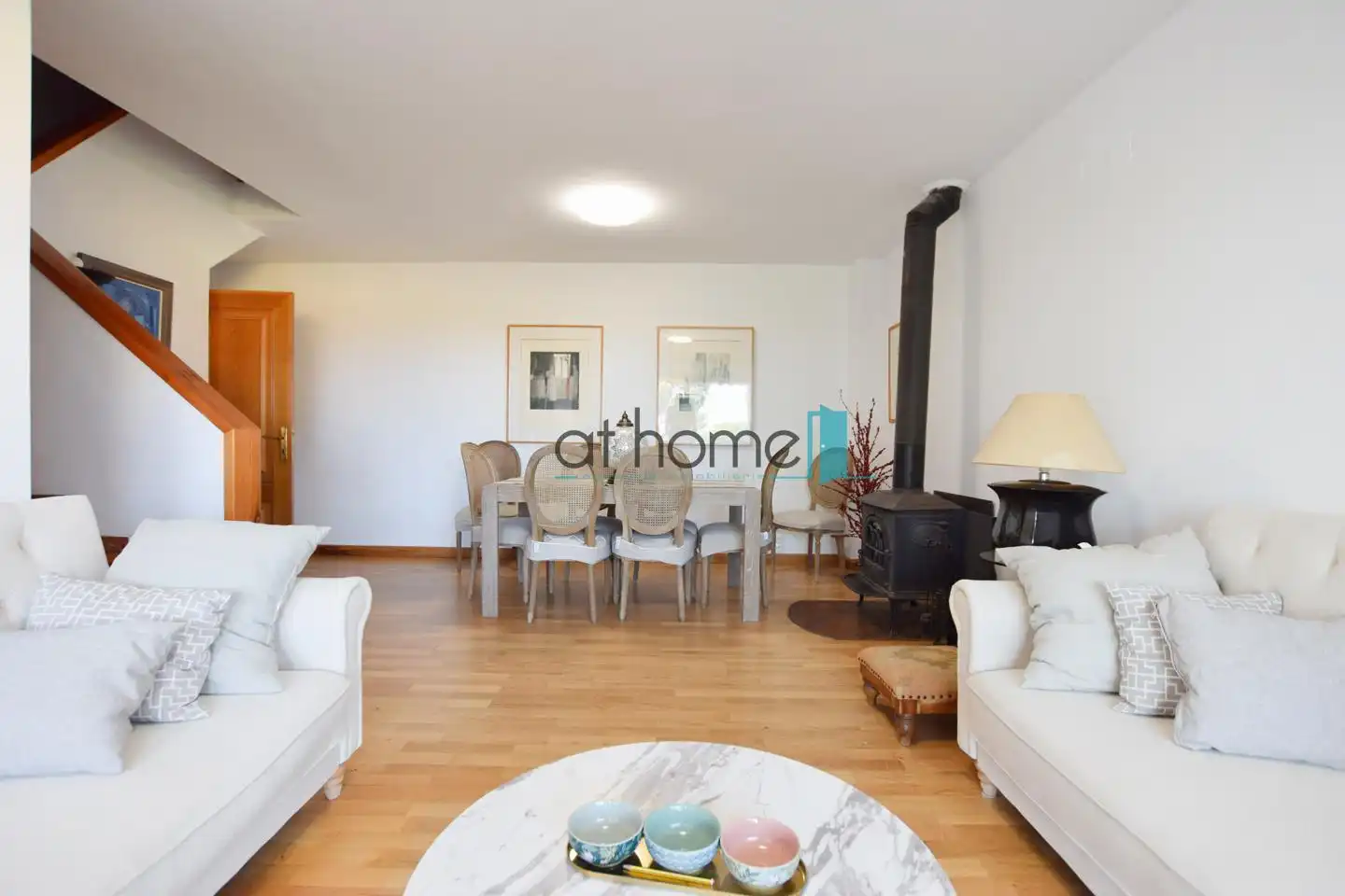 Wohnzimmer von Einfamilien-Reihenhaus zur Miete in Sagunto / Sagunt mit Klimaanlage, Parkett und Terrasse