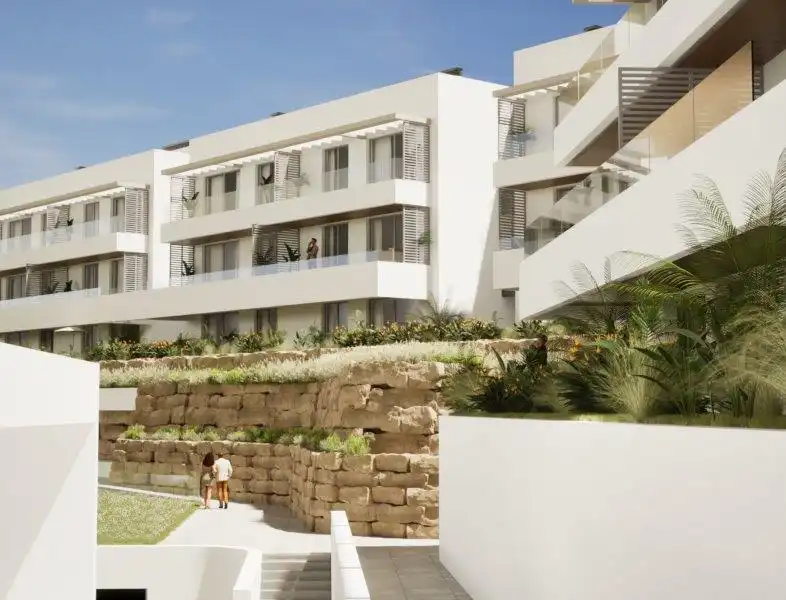 Exterior view of Flat for sale in Manilva  with Air Conditioner, Heating and Private garden