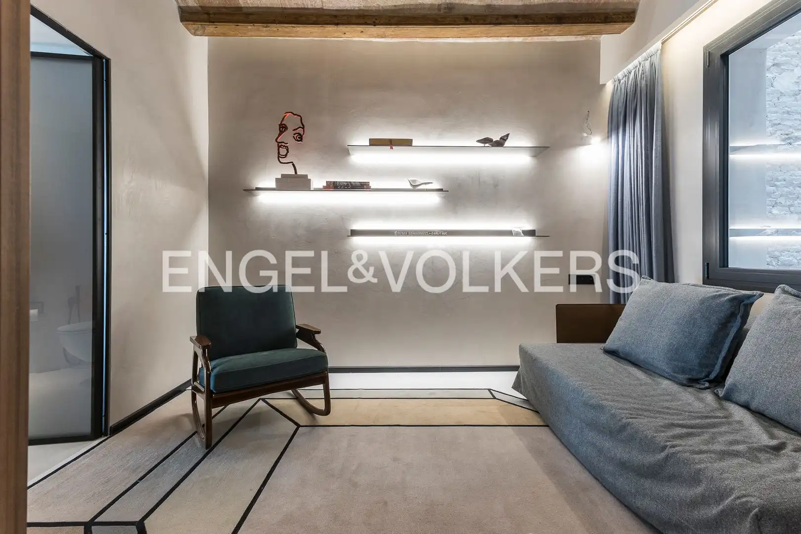 Wohnzimmer von Wohnung zur Miete in Barcelona mit Klimaanlage, Heizung und Parkett