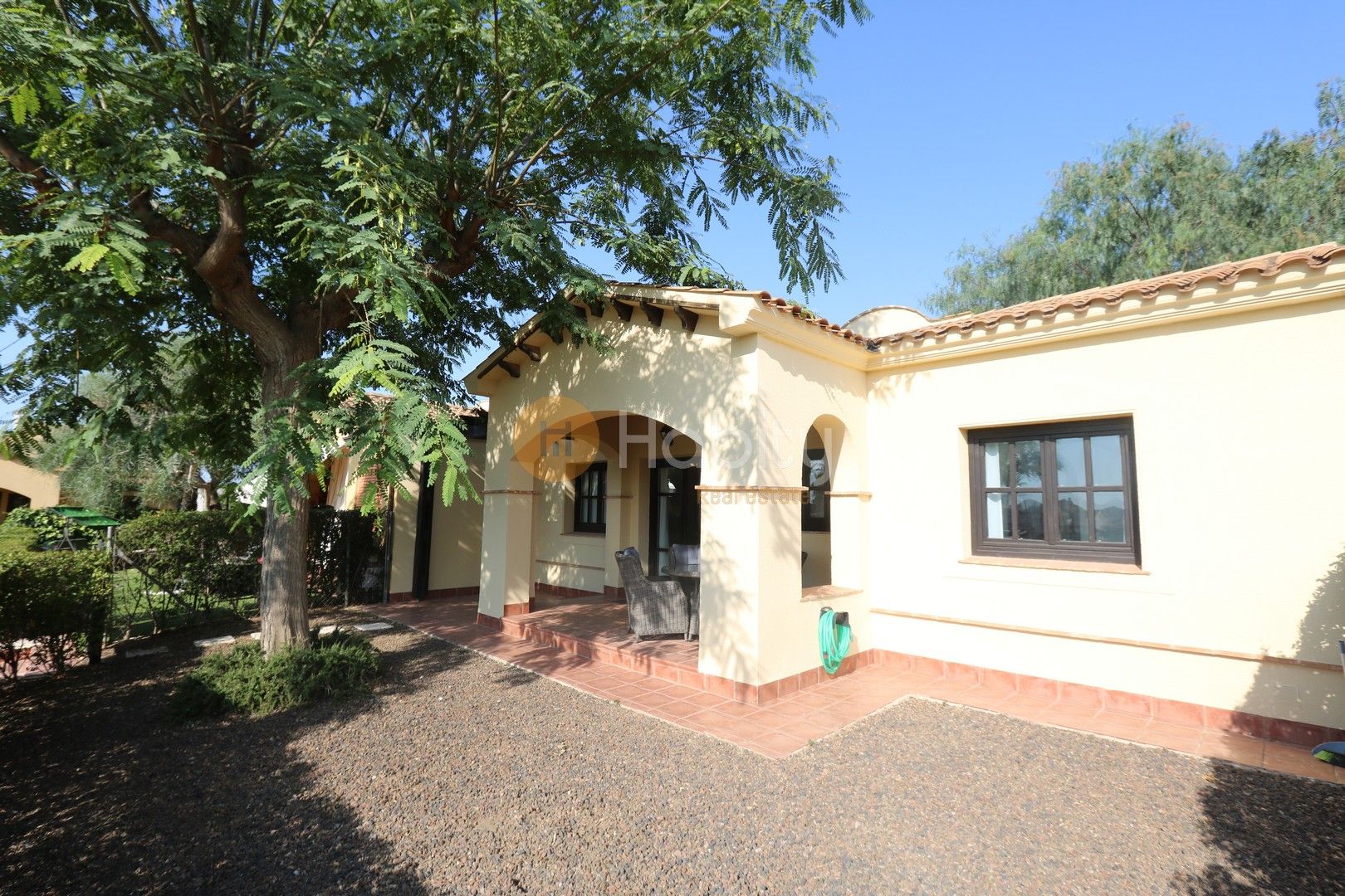 Exterior view of Single-family semi-detached for sale in Fuente Álamo de Murcia  with Air Conditioner, Heating and Private garden