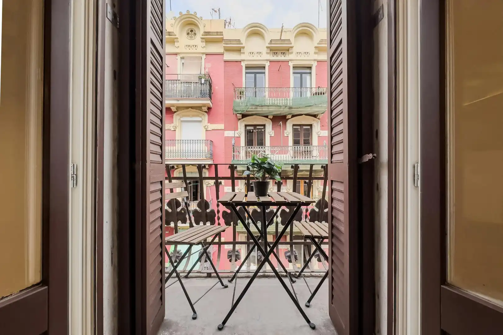 Balcony of Flat for rent in Barcelona  with Air Conditioner, Furnished and Washing machine