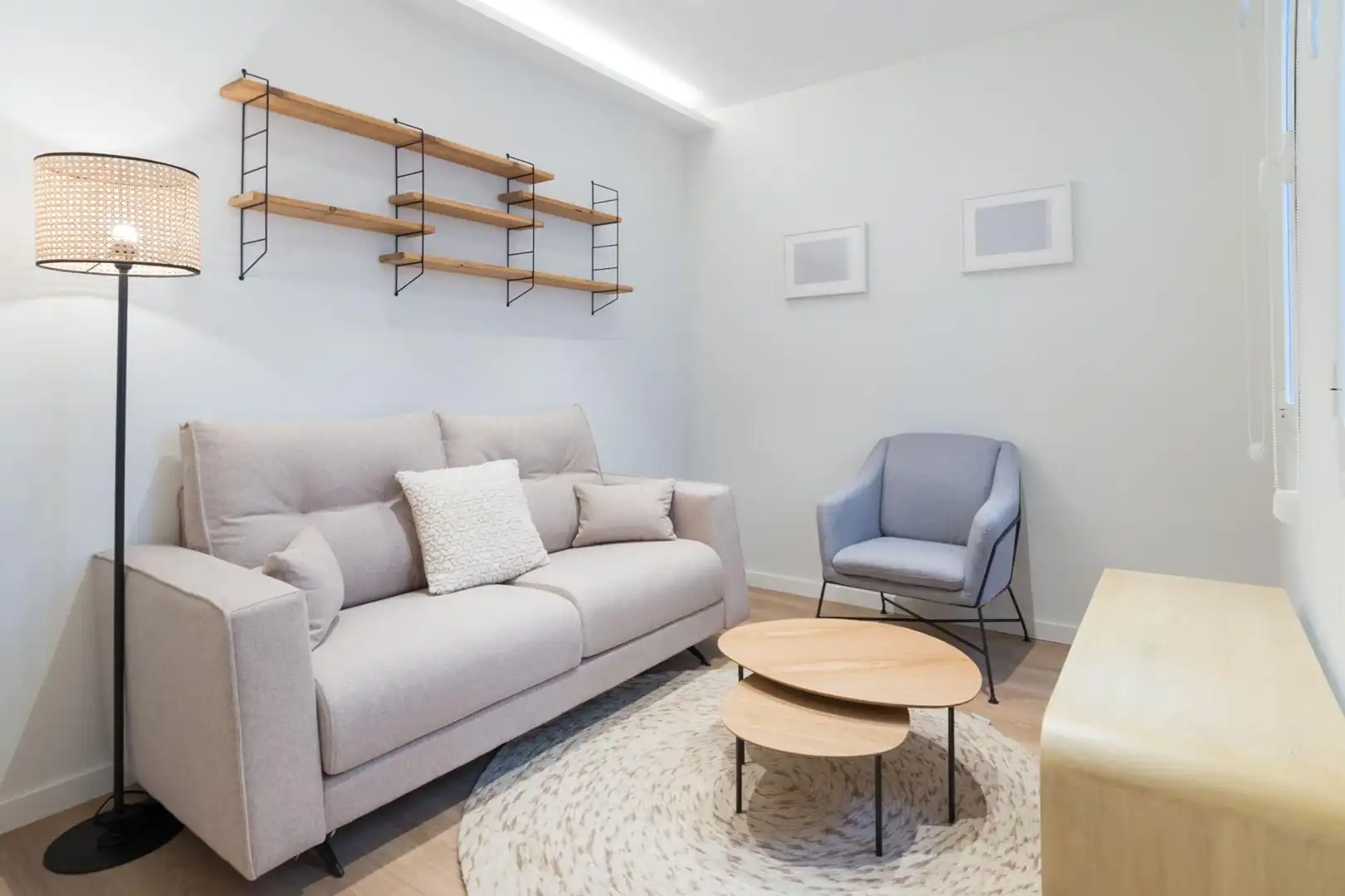 Wohnzimmer von Wohnung zur Miete in Madrid mit Heizung, Terrasse und Möbliert