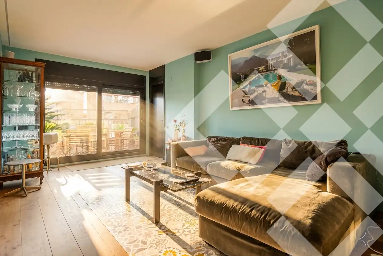 Sala de estar de Ático en venta en  Barcelona Capital con Aire acondicionado, Calefacción y Parquet