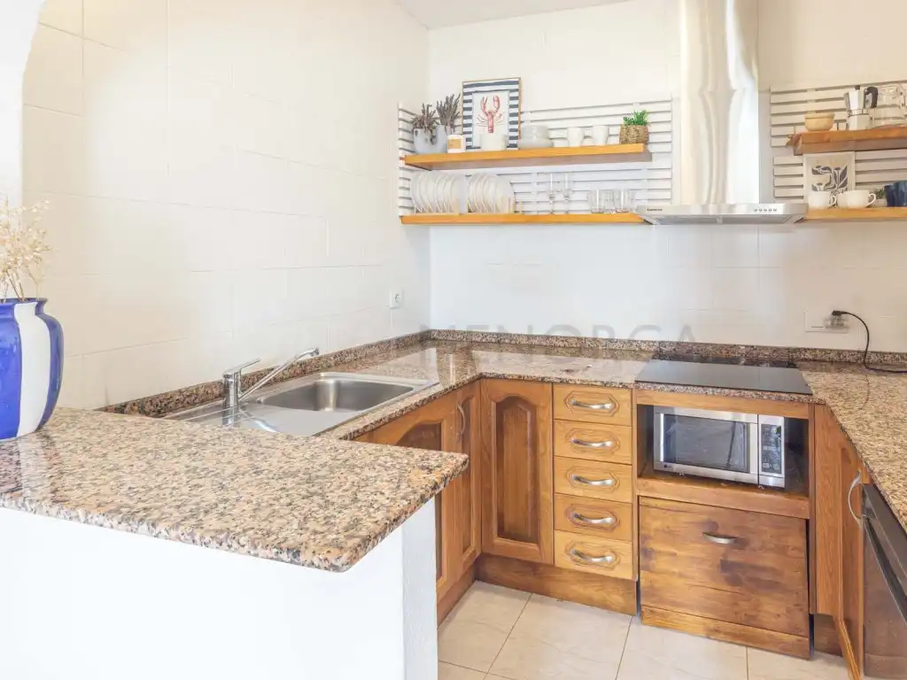 Cuina de Apartament en venda en Alaior amb Aire condicionat, Terrassa i Piscina