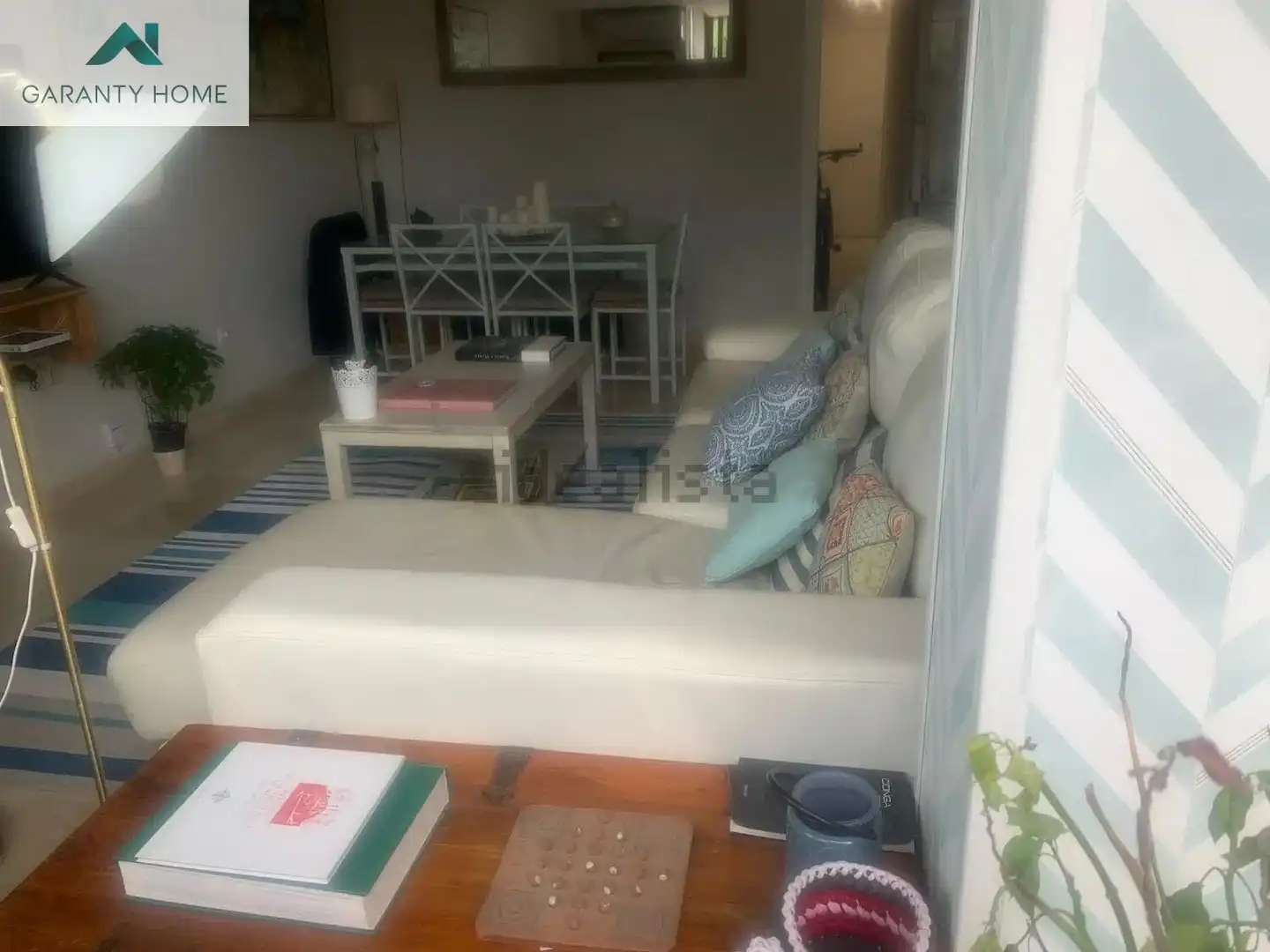 Wohnzimmer von Wohnung zur Miete in Málaga mit Klimaanlage, Privatgarten und Balkon
