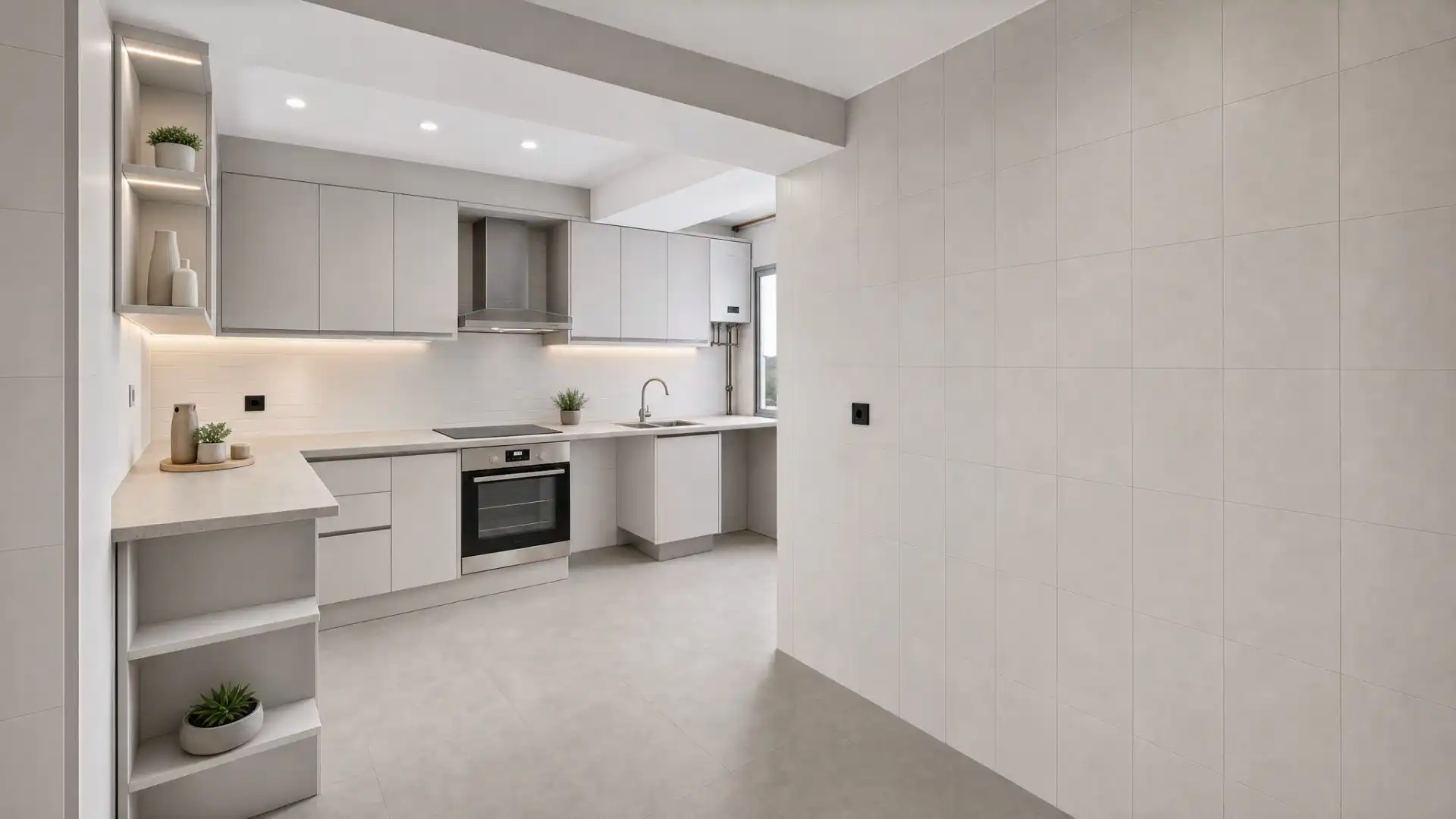 Cocina de Piso en venta en Alicante / Alacant con Terraza y Piscina