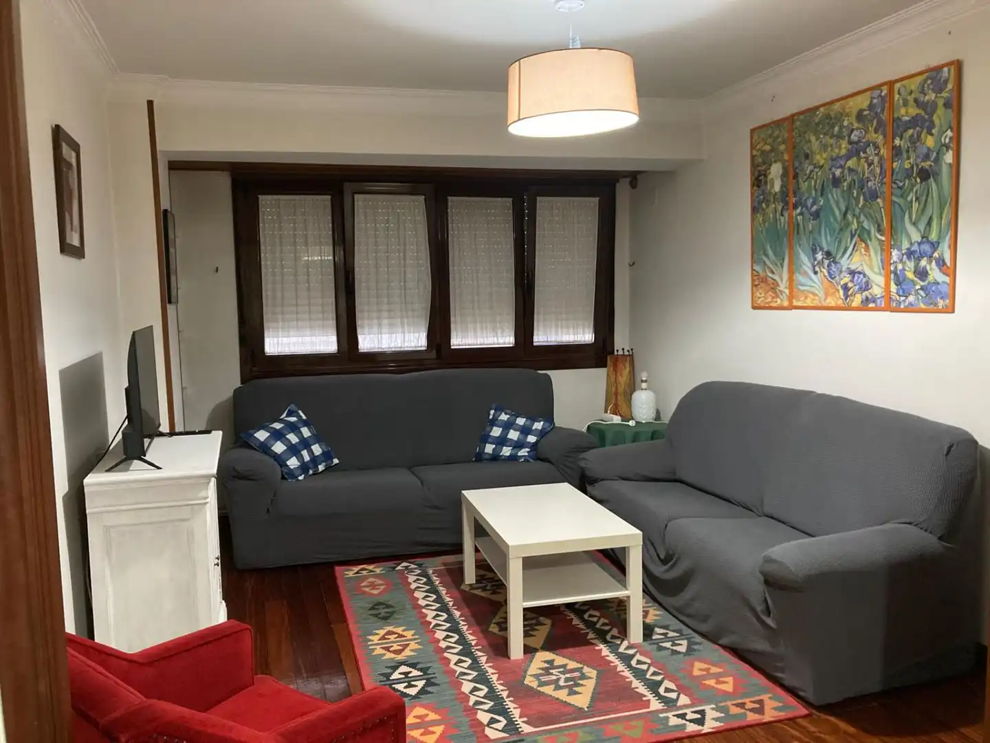 Living room of Flat for rent in Ferrol  with Heating, Parquet flooring and Furnished