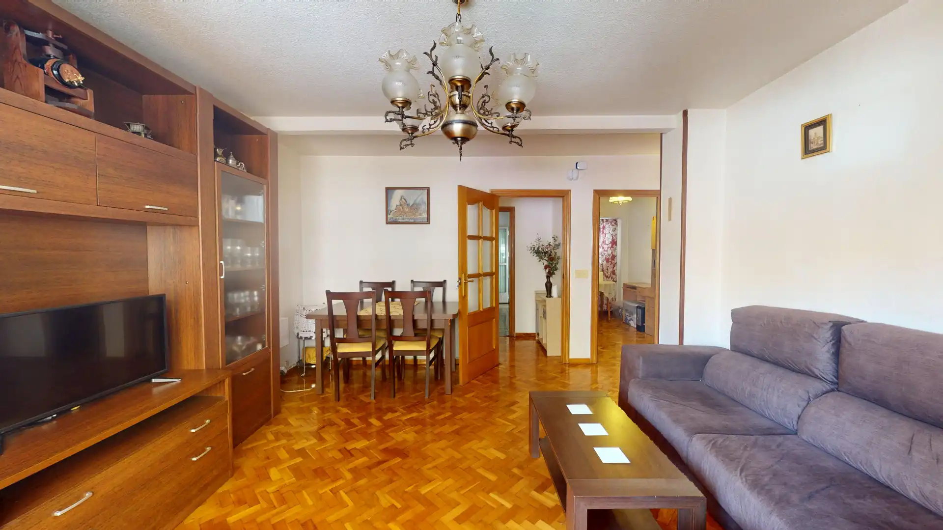 Living room of Flat for sale in Villajoyosa / La Vila Joiosa  with Air Conditioner, Furnished and Balcony