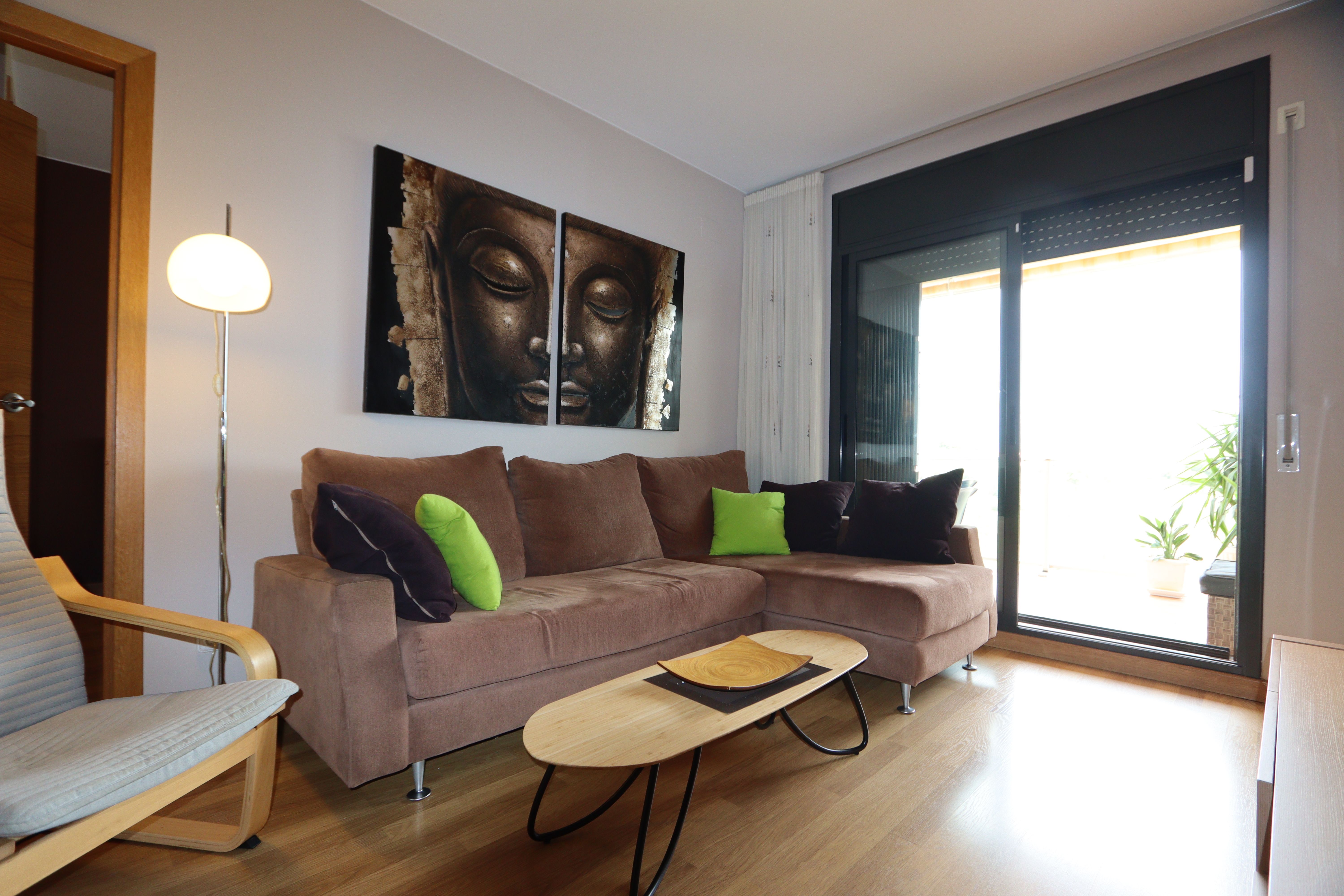 Wohnzimmer von Dachboden zum verkauf in Vandellòs i l'Hospitalet de l'Infant mit Heizung und Privatgarten