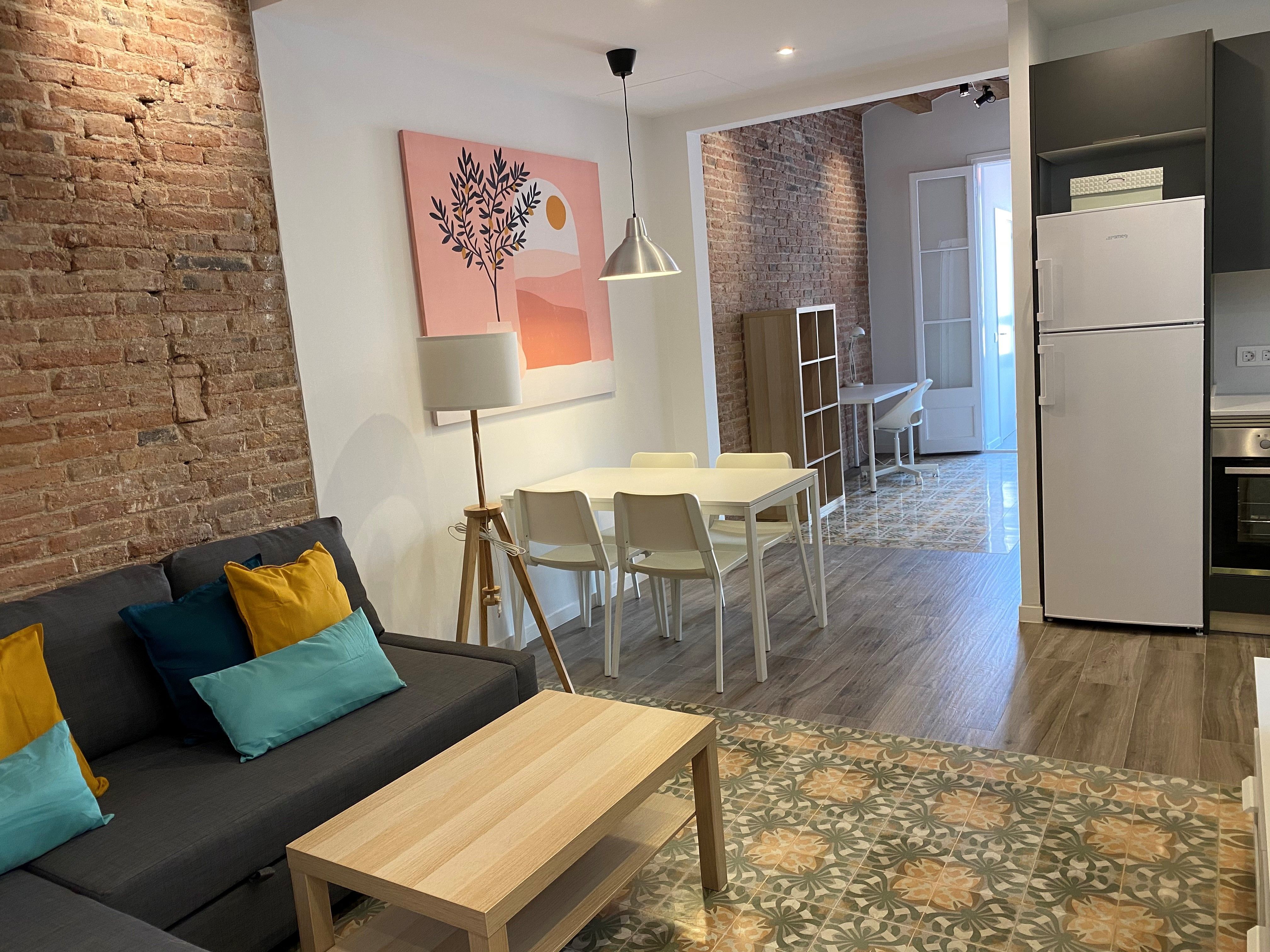 Living room of Flat to rent in  Barcelona Capital  with Air Conditioner, Heating and Furnished