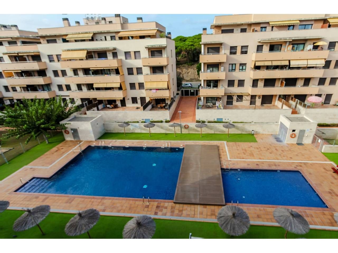 Swimming pool of Flat for sale in Lloret de Mar  with Air Conditioner, Parquet flooring and Terrace