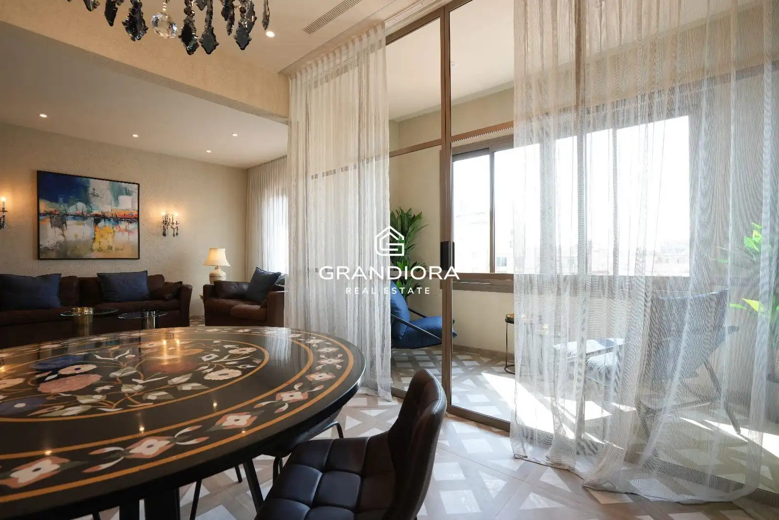 Sala d'estar de Apartament de lloguer en Badalona amb Aire condicionat, Calefacció i Moblat