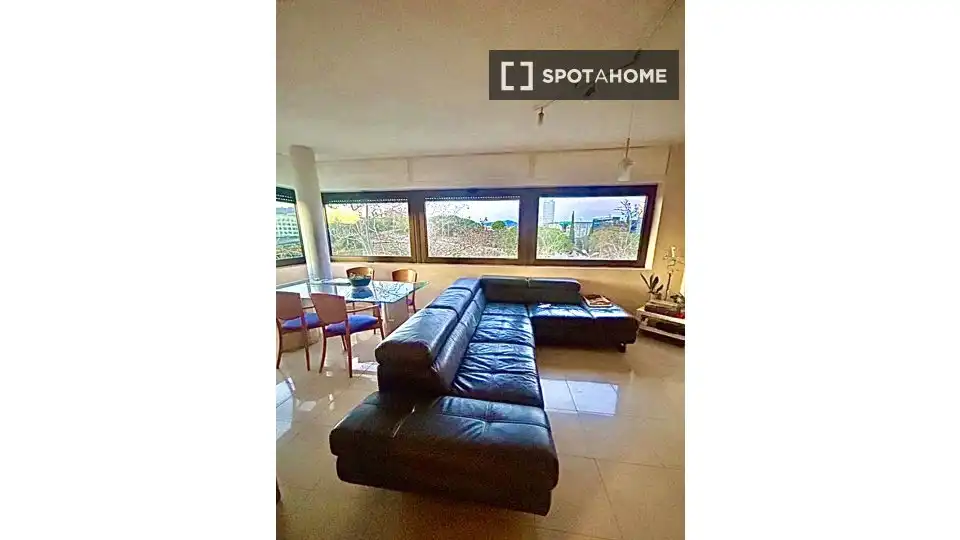 Sala de estar de Piso para compartir en Sabadell con Aire acondicionado, Terraza y Amueblado