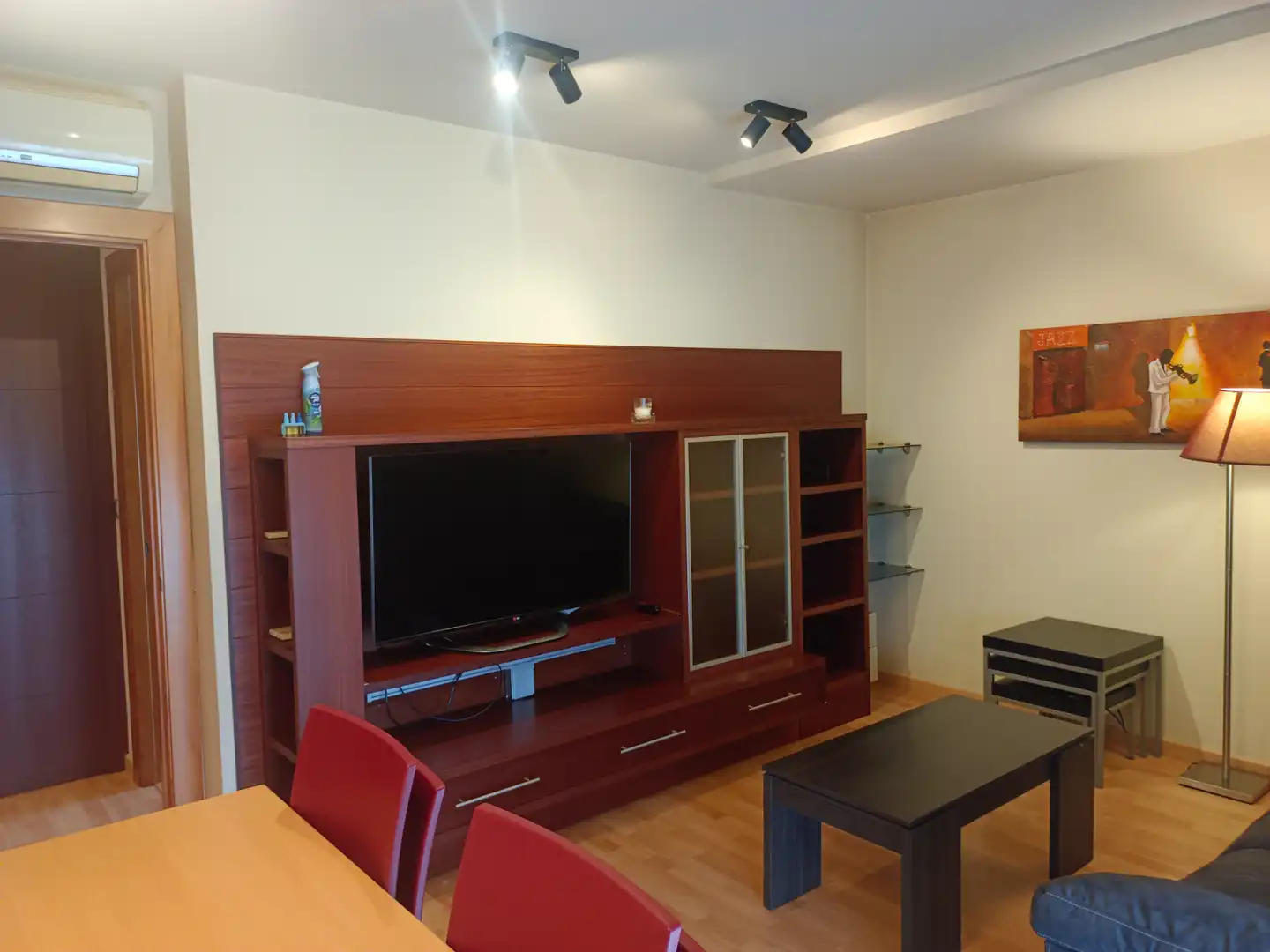 Sala de estar de Apartamento de alquiler en Lleida con Aire acondicionado, Calefacción y Parquet