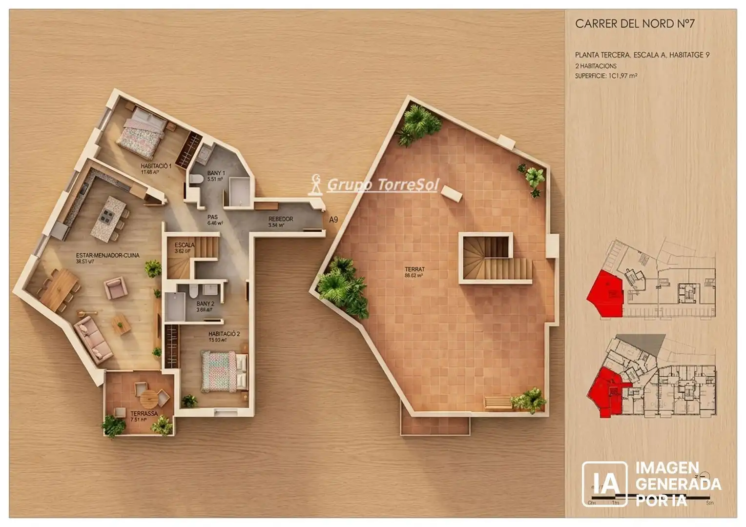 Maisonette zum Verkauf in del Nord, Centre