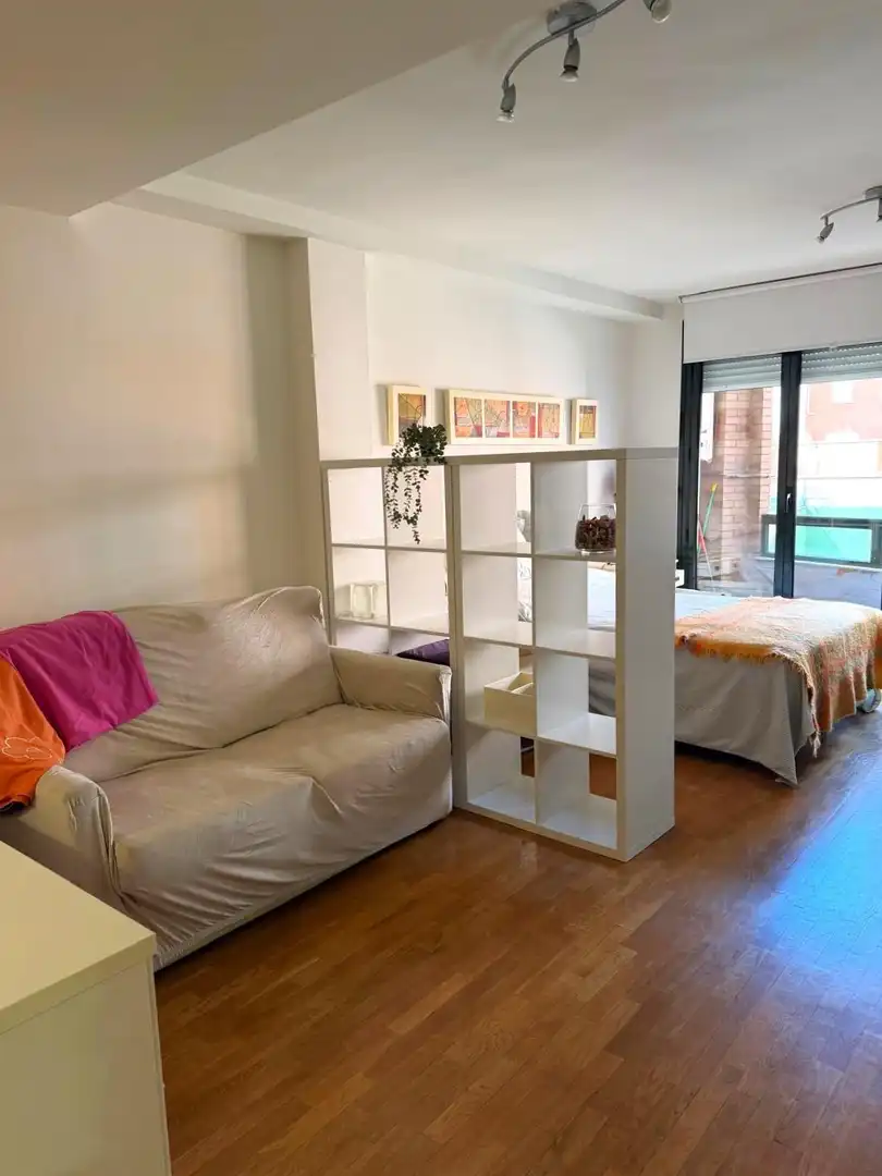 Sala d'estar de Estudi de lloguer en Oviedo  amb Calefacció, Terrassa i Moblat