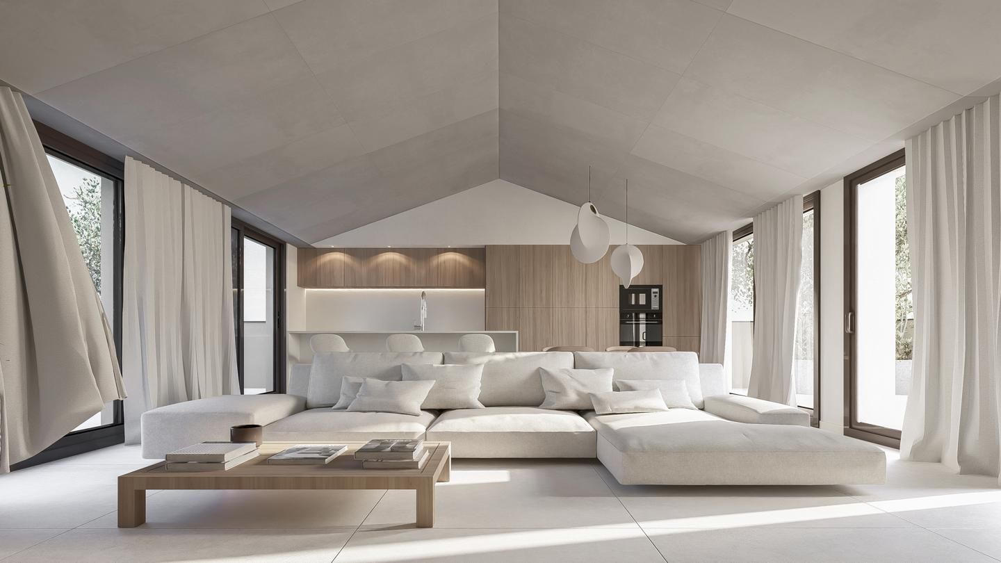 Sala de estar de Ático en venta en Teià con Aire acondicionado, Parquet y Terraza