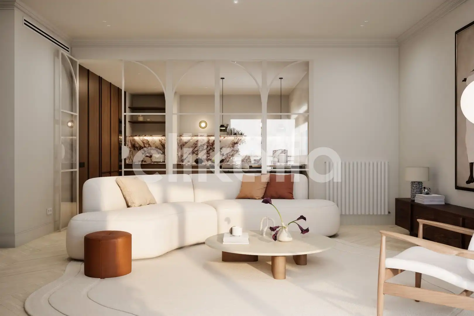 Wohnzimmer von Wohnung zum Verkauf in Madrid mit Klimaanlage, Heizung und Terrasse